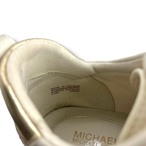 Michael Kors Lolly Trainer Wedge Sneakers 7.5 Metallic Silver gold Glitter EUC - Picture 7 of 16